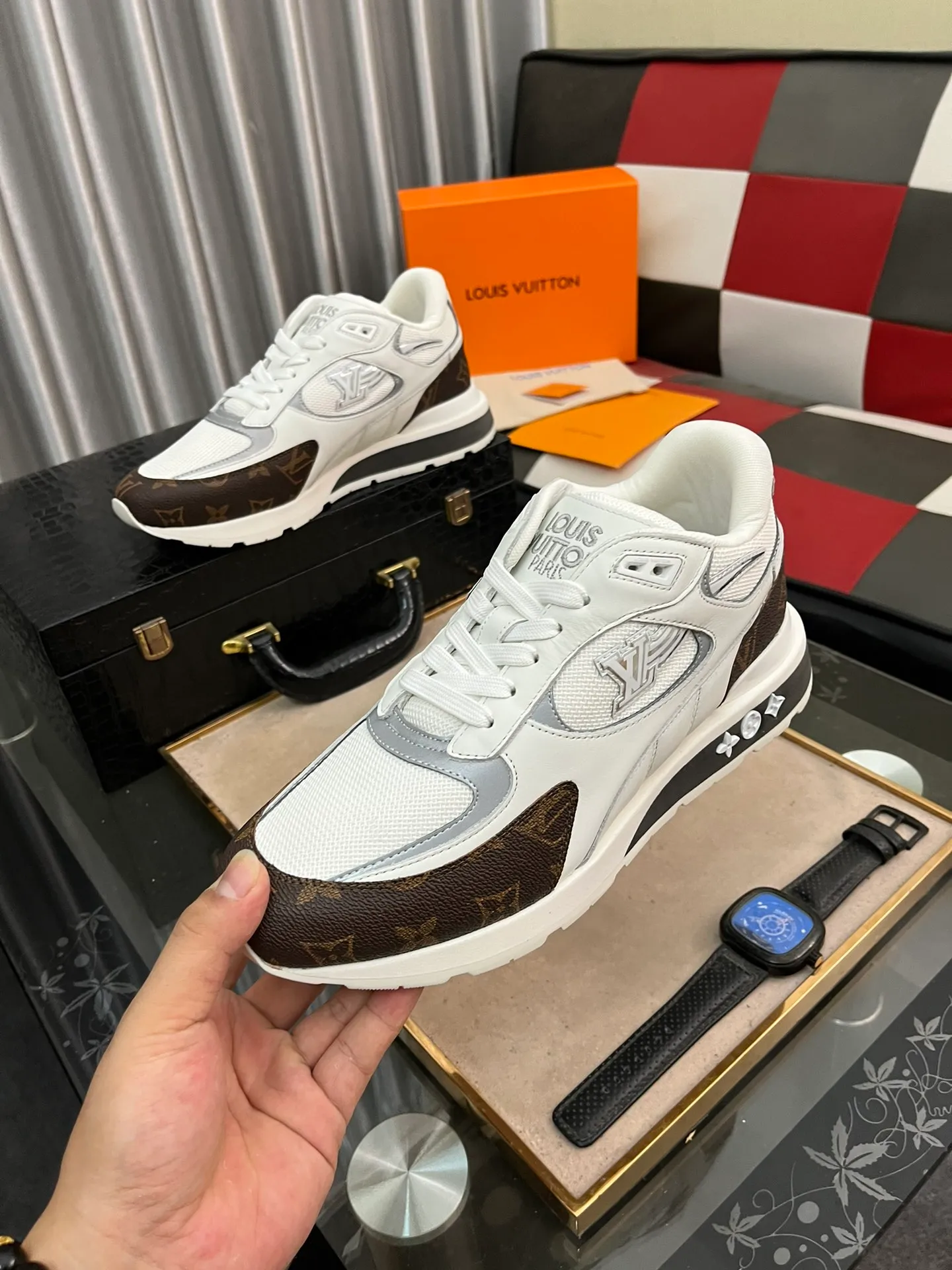 Men's Men's Shoes 💰660⌚️⌚️【LOUIS VUITTON) New 🍀LV Louis Vuitton*——LV classic dad shoes trendy shoes! Made of imported original soft calf leather, imported fly woven lining. Original wear-resistant rubber outsole! High quality products! Code number: 38-44